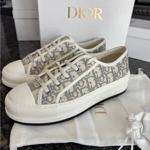 Dior Walk'n'Dior Platform Sneaker in stone grey sz 40 US 10 NWB $1,150